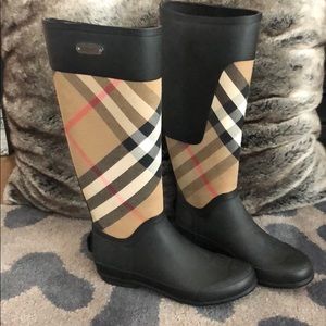 Burberry rain boots.
